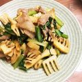 ななお_k's cooksnap of when they made 簡単☆タケノコと空芯菜とベーコンの炒め物.