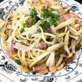 msrt's cooksnap of when they made ベーコンとたっぷりきのこの和風醤油パスタ.