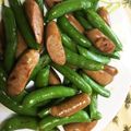 猫のミイヤ's cooksnap of when they made スナップえんどうとウインナー炒め.