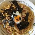 みかん015's cooksnap of when they made 新玉ねぎとベーコンの和風パスタ温玉のせ！.