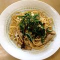 moon frog's cooksnap of when they made きのこと大葉の和風パスタ.