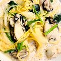 クックSDYFJB☆'s cooksnap of when they made 牡蠣とほうれん草の豆乳チャウダーパスタ.