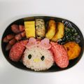 chikako*'s cooksnap of when they made マイメロちゃんおにぎり＊キャラ弁.