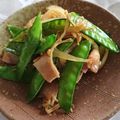 orai's cooksnap of when they made 絹さやとベーコンのニンニク炒め.