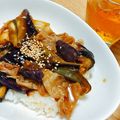 クック0G4X9S☆'s cooksnap of when they made ナスと豚バラ蒲焼風丼.