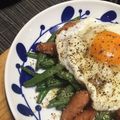 hiromi605's cooksnap of when they made ポーチドエッグ☆隠元とソーセージのソテー.