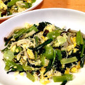 ほけきょ♪'s cooksnap of when they made 小松菜と鶏ささみ缶と卵のサッと炒め.