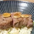 ダイナマイト漆黒's cooksnap of when they made ステーキ丼✳クレソンライスでお洒落丼✳.