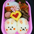 パーチャ's cooksnap of when they made 幼稚園 お弁当♡ちびうさぎ 簡単 キャラ.
