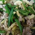 まるごとチョコ's cooksnap of when they made 豚肉と筍ピーマンのピリ辛炒め！.