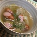 borsch's cooksnap of when they made ささっとスープ☆きゃべつとウインナー.