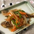 Gissele's cooksnap of when they made キッチンばさみで簡単！小あじの南蛮漬け.