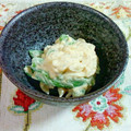 SP♪'s cooksnap of when they made 新玉ねぎときぬさやのクリーミーゴマ和え.