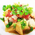 ユーロン's cooksnap of when they made ✿豚肉と筍とトマトの大蒜醤油炒め✿.
