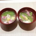 horseland's cooksnap of when they made 絹さやとベーコンとじゃが芋の洋風白味噌汁.