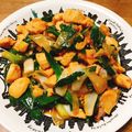 べるゔぃまーちょ's cooksnap of when they made やわらか胸肉！葉玉ねぎの炒め物.
