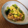 まぁーちゃん★'s cooksnap of when they made 簡単！鶏肉、小松菜、玉子の牡蠣油炒め.