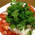 菜つ実☆ミ's cooksnap of when they made パクパクパクチーとトマトのサラ(^—^).
