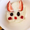 mikko6's cooksnap of when they made ヨーグルトアート♥苺でうさぎ.