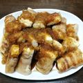 club115's cooksnap of when they made 豚ばら肉巻き豆腐～ステーキソースがけ～.