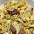 Mmneko's cooksnap of when they made 厚切ベーコンとチーズのスクランブルエッグ.