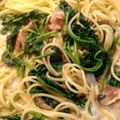 ぷりんの口笛's cooksnap of when they made ほうれん草とベーコンのクリームパスタ.