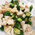 ねぞろ's cooksnap of when they made レンジde蒸し鶏とオクラの辛子醤油和え♡.