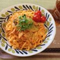 mogusun＊'s cooksnap of when they made おひとりランチ…キムチのクリームパスタ.