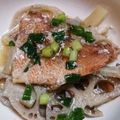 Benkitchen's cooksnap of when they made 赤魚と和野菜の煮付け、ベーコン風味。.