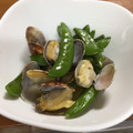 のぶり～ん's cooksnap of when they made あさりとスナップエンドウの酒蒸し.