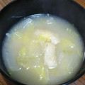 もいこ196482's cooksnap of when they made 寒い朝に。白菜と油揚げのお味噌汁.