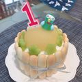 ペペロニ's cooksnap of when they made 祝1歳誕生日☆桃のバースデーケーキ♡.