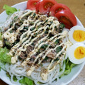 Yona3☆'s cooksnap of when they made ゴーヤとさば缶のさっぱり冷やしうどん✿.