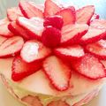 ♪nanaco's cooksnap of when they made ピンクな♡苺レアチーズケーキ.