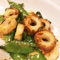 なーなちゃん's cooksnap of when they made 絹さやと竹輪の豆板醤マヨ炒め.