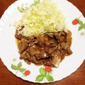 ルンルンルキ's cooksnap of when they made 簡単！豚バラ肉で生姜焼き.