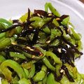 桔梗の芽's cooksnap of when they made レンジで超簡単！ピーマンのごま昆布和え★.
