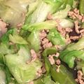 B☆Y's cooksnap of when they made 簡単★たっぷりレタスのひき肉ポン酢炒め.