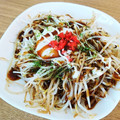 mutsu＊'s cooksnap of when they made お好み焼き風もやしの巣ごもり卵.