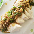 ユーロン's cooksnap of when they made 蒸し鶏と焼きなすのネギソース.