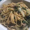 ayanky74's cooksnap of when they made ベーコンとほうれん草の和風バターパスタ♫.