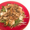 」りふ's cooksnap of when they made 炒めたキノコをのせた水菜と豆腐のサラダ.