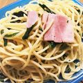 pontandayo's cooksnap of when they made 旦那が作った第２弾「ほうれん草ベーコンパスタ」.