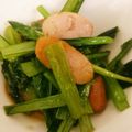COOKVOC's cooksnap of when they made 純正ごま油濃口で小松菜とウインナー炒め♪.