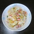 くっくれも's cooksnap of when they made レタスとウィンナーのチャーハン.