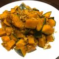 liarra's cooksnap of when they made かぼちゃと鶏ひき肉カレー風味炒め.