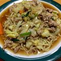 mikurinpa's cooksnap of when they made 【絶品】豚バラ肉と野菜の餡かけ焼きそば♪.