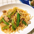 うりこきっちん's cooksnap of when they made 絹さやとたまねぎとツナ缶の和風パスタ.