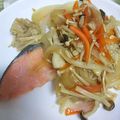 ユーロン's cooksnap of when they made 居酒屋風☆鮭のムニエル〜野菜キノコ餡で.