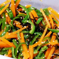 piyoko0608's cooksnap of when they made 簡単作り置きピーマンとにんじんの和え物.